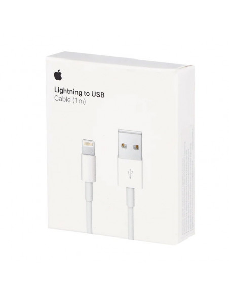 Pobreza extrema Mula Derecho Apple cable USB-Lightning MFI 1m compatible con Apple iPhone/iPad 1A blanco