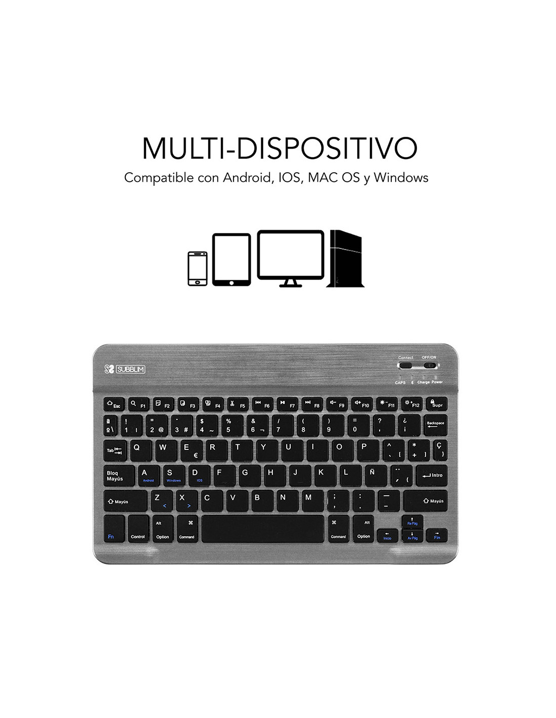 SUBBLIM SUBKT1-USB052 teclado para móvil Multicolor MicroUSB