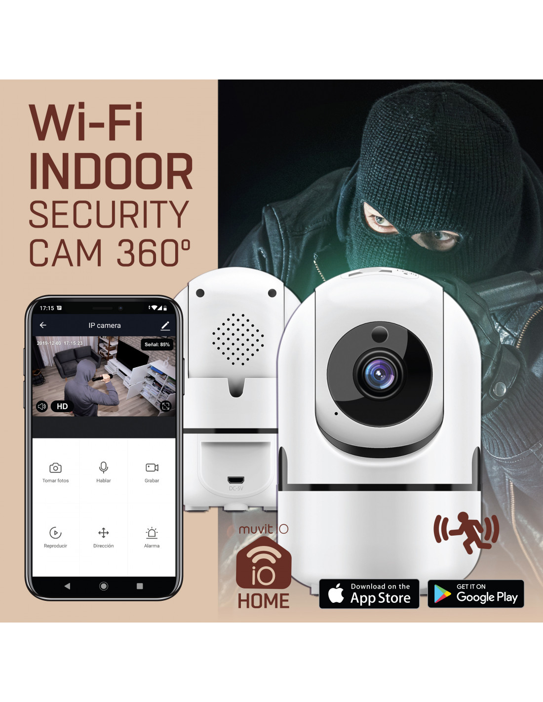 Cámara de Vigilancia WiFi DOMO Interior 1080P, iCM001