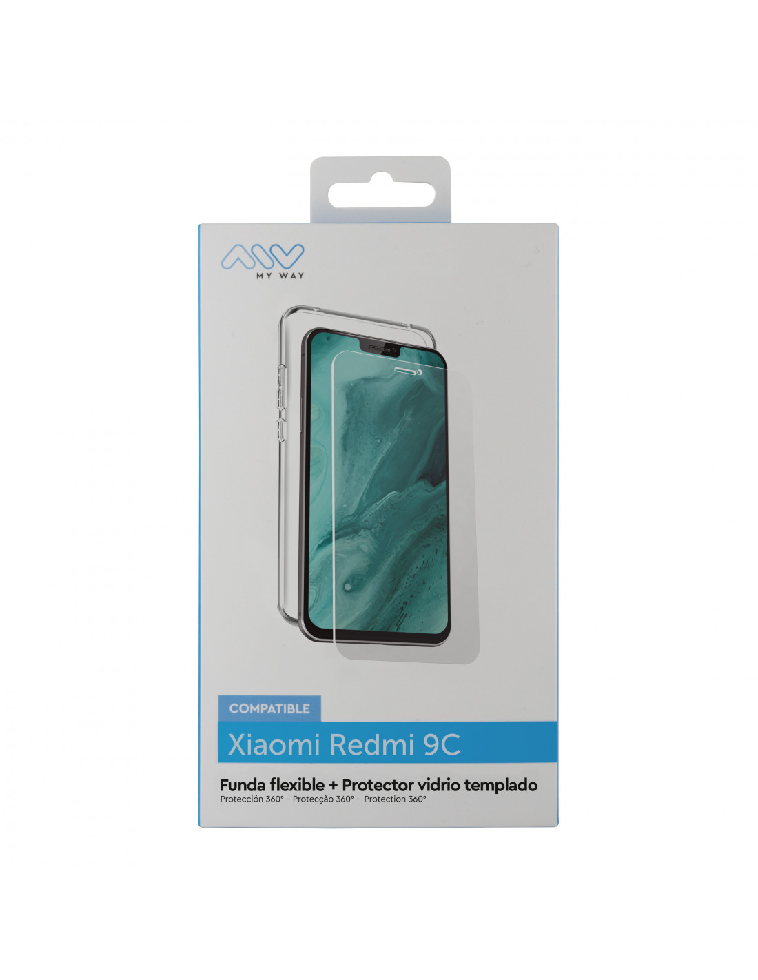 myway funda compatible con Xiaomi Redmi 9C + protector pantalla