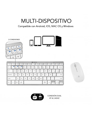 Teclado compacto multidispositivo con tecnología inalámbrica dual