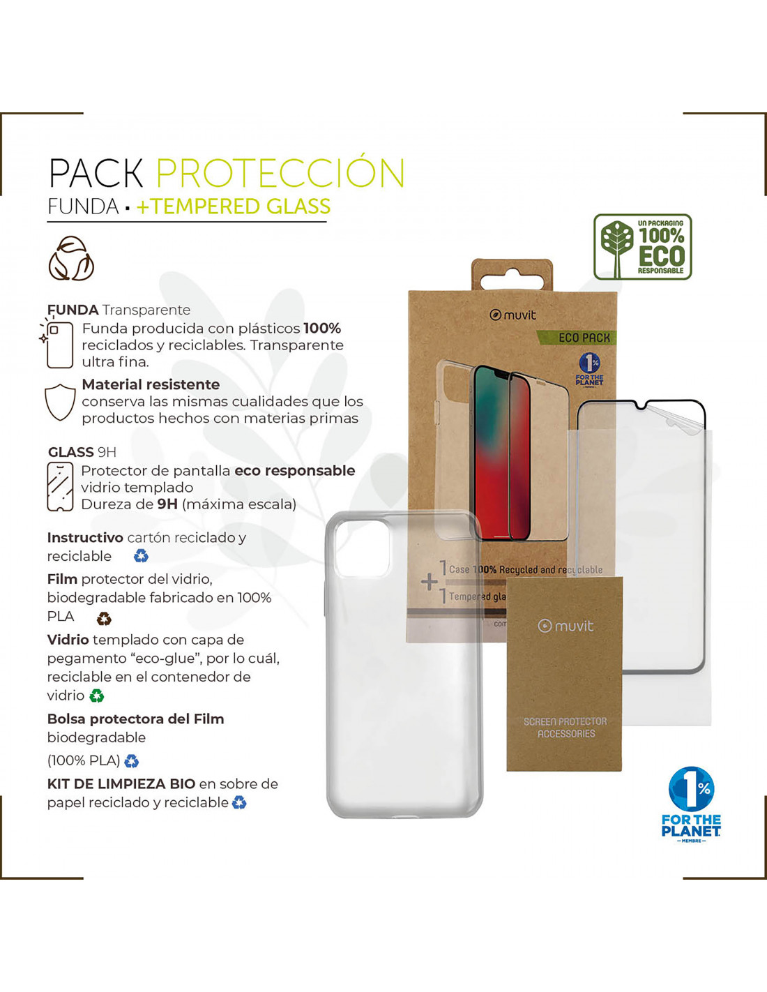 Muvit Protector Pantalla Cristal Templado Plano Marco Negro para Xiaomi Redmi  Note 10 Pro, PcCompon