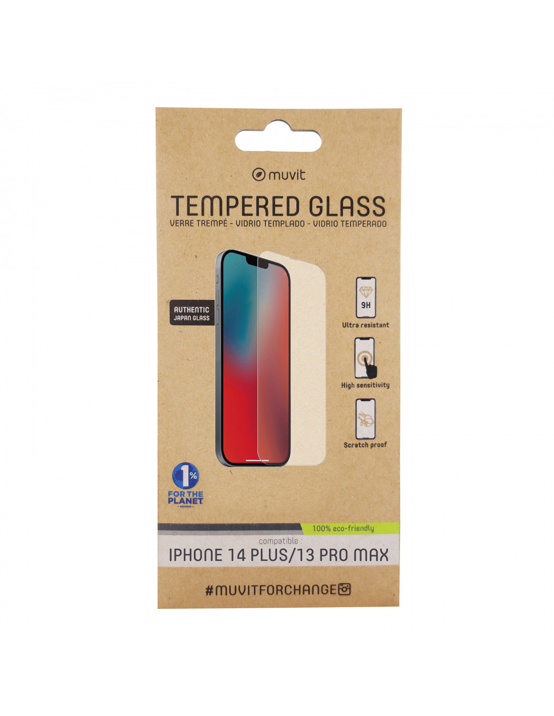 Protector de pantalla para iPhone 13 Pro Max (también compatible con iPhone  14 Plus), protector de pantalla antiluz azul, vidrio templado, protección