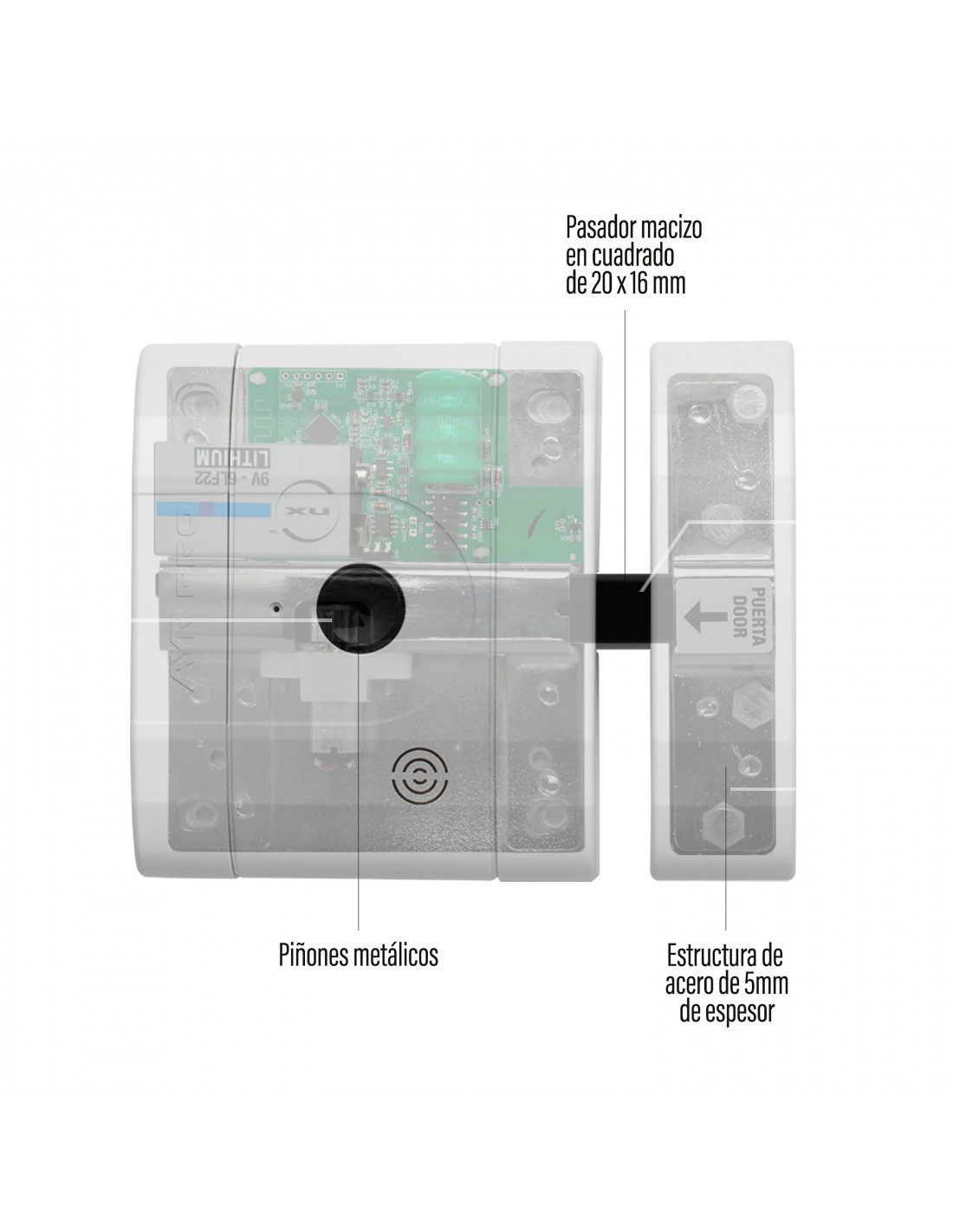 AyR Cerradura Invisible REFUERZO Laton Mate