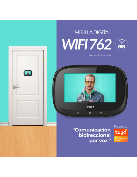 AYR Mirilla Digital 762 Vision Wi-fi Níquel Mate/Satinado