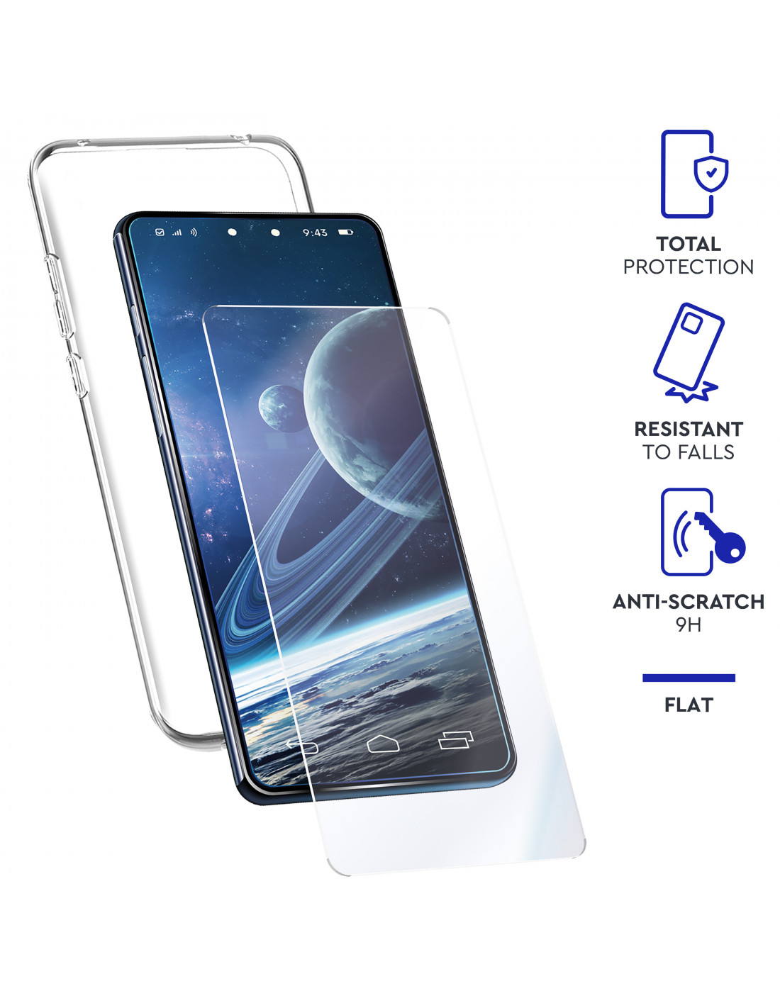 myway funda compatible con Samsung Galaxy S24 Ultra + protector pantalla  vidrio templado plano