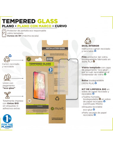 muvit for change protector pantalla recycletek compatible con Samsung  Galaxy S24 Ultra vidrio templado plano
