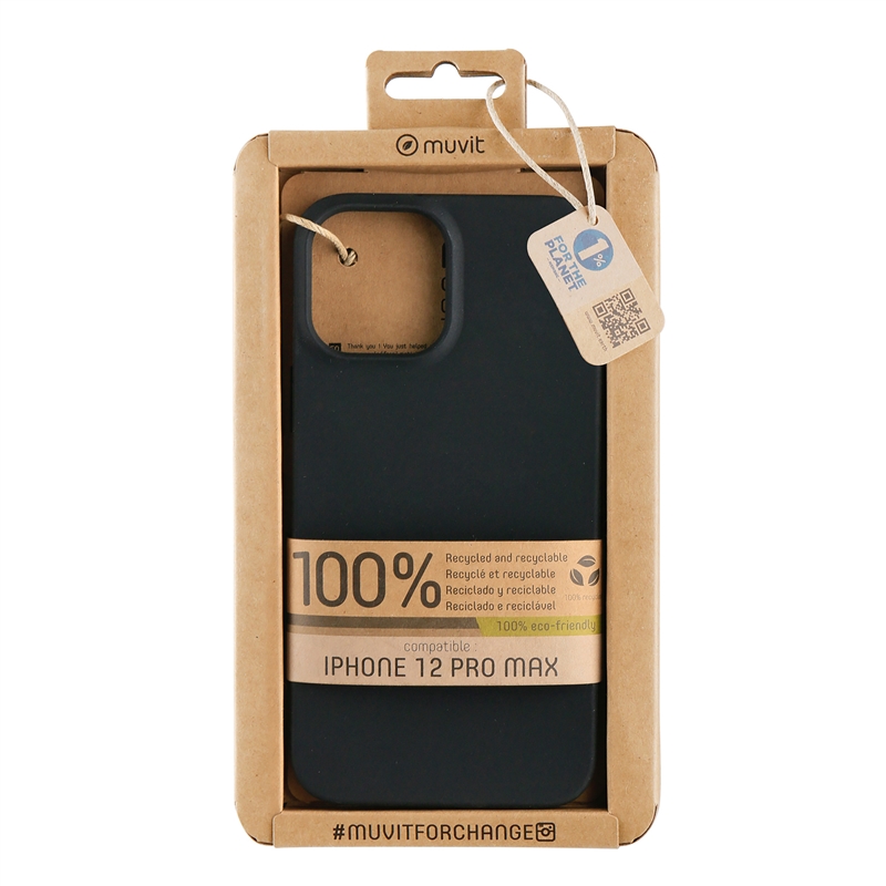 muvit for change funda compatible con Apple iPhone 12 Pro Max negra