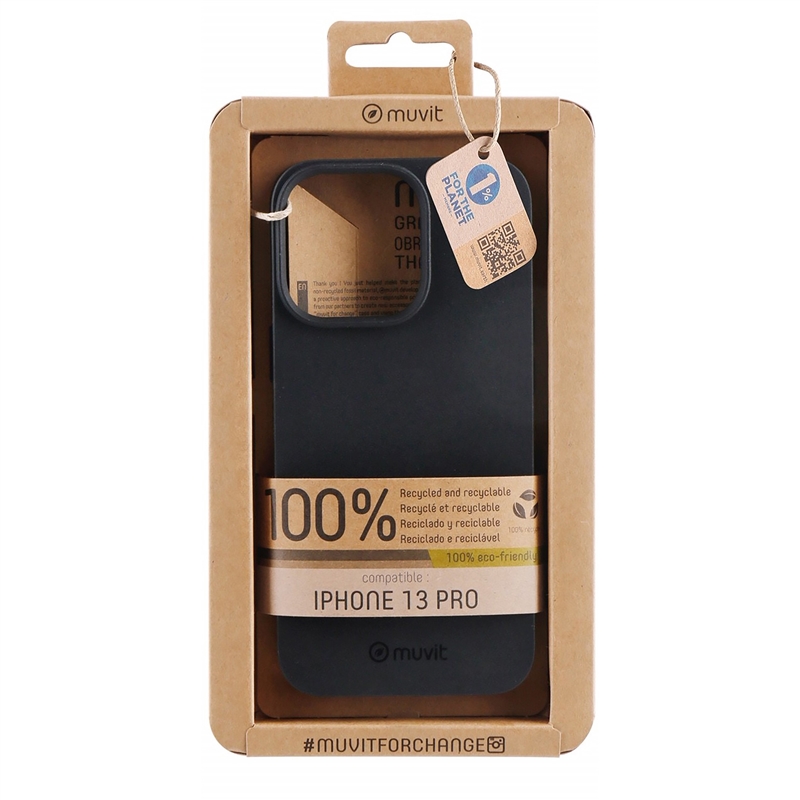muvit for change funda compatible con Apple iPhone 13 Pro negra