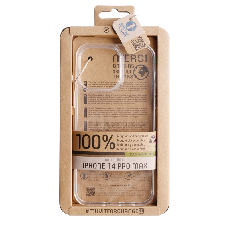 muvit for change funda compatible con Apple iPhone 14 Pro Max transparente