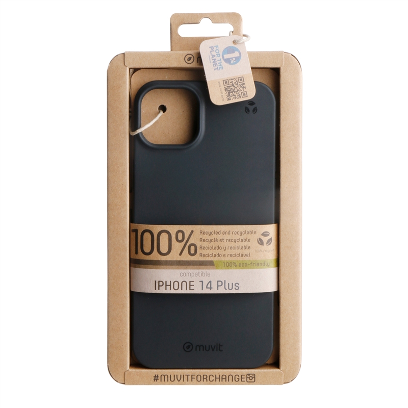 muvit for change funda compatible con Apple iPhone 14 Plus negra