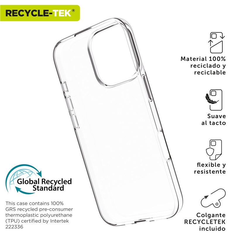 muvit for change funda compatible con Apple iPhone16 Pro transparente