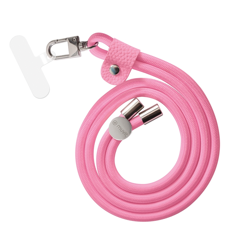 muvit for change colgante universal con soporte transparente + cordon color rosa