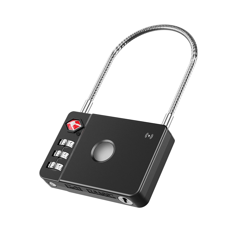 MiLi MiLock Candado TSA Localizador compatible con Apple Find My negro