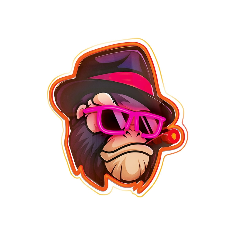 Forever Neon ART Led Gangsta Monkey multicolor FLA03
