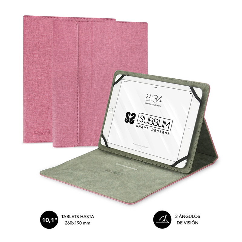 Subblim Clever funda universal Tablet de 9,6" a 11" rosa