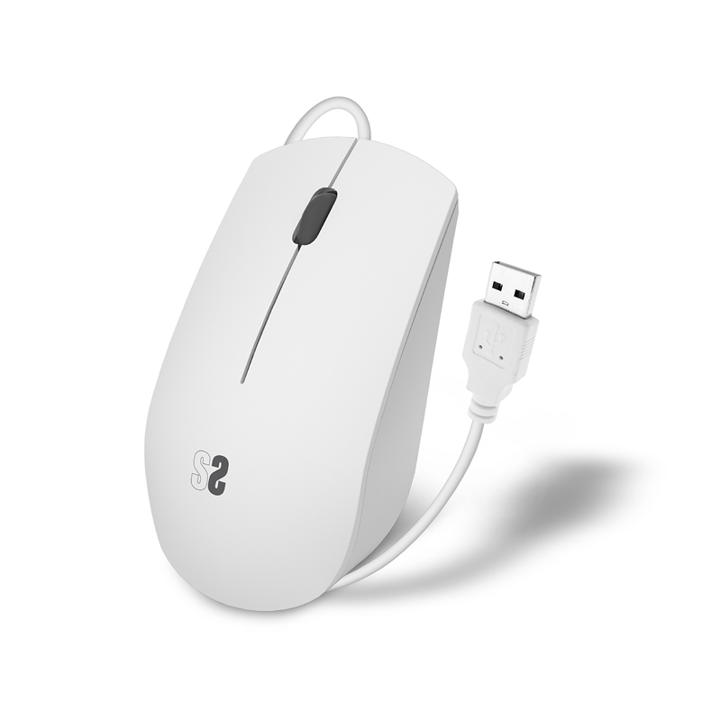 Subblim Business ratón silencioso con cable USB 1200 DPI blanco