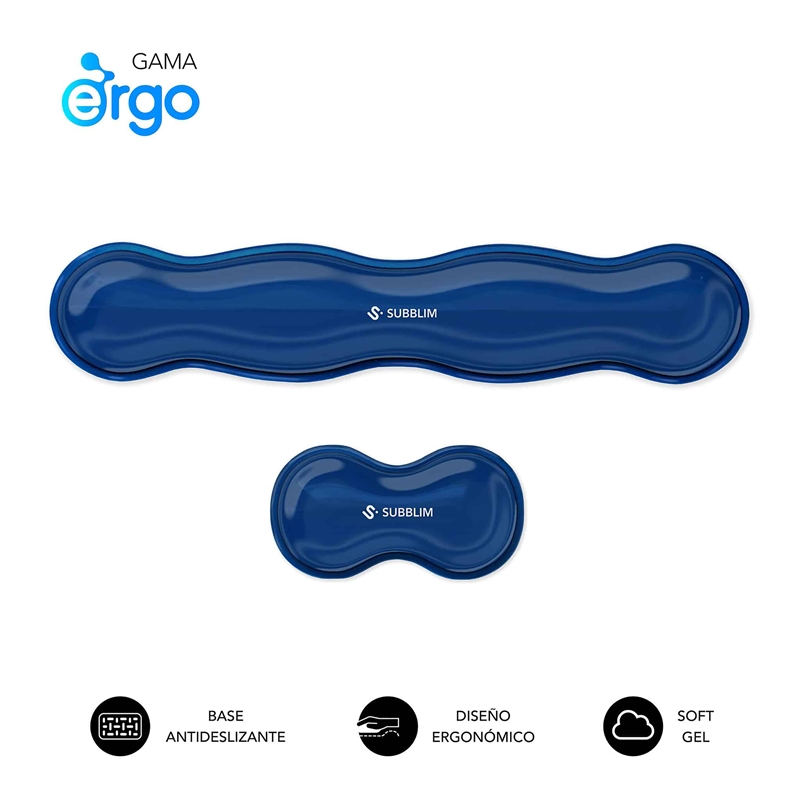 Subblim pack ERGO Cristal Flex para teclado y ratón wrist rest dark blue